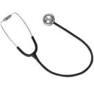 A stethoscope is shown with the handle up.