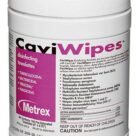 A tub of caviwipes disinfecting towelettes